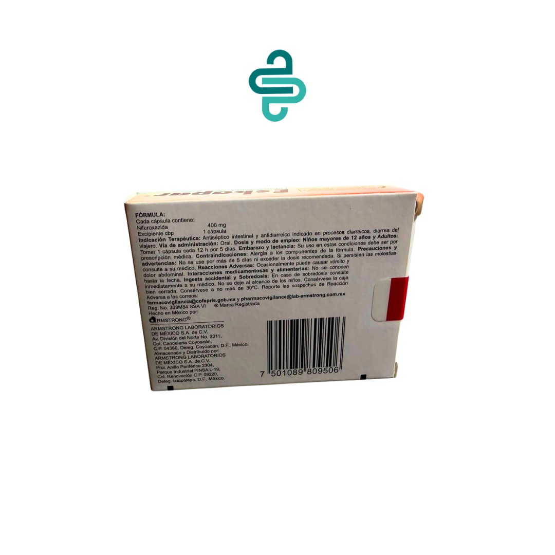 Eskapar 400 mg 16 cápsulas | Nifuroxazida - imagen 2