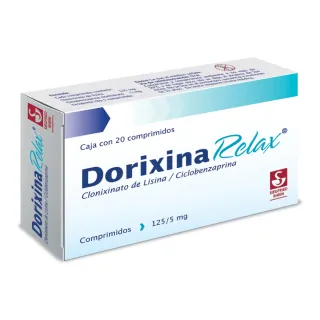Dorixina RELAX 125 mg/5 mg 20 comprimidos | Clonixinato de lisina + Clorhidrato de ciclobenzaprina