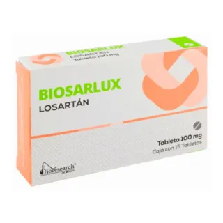 Biosarlux 100 mg 15 tabletas | Losartán potásico