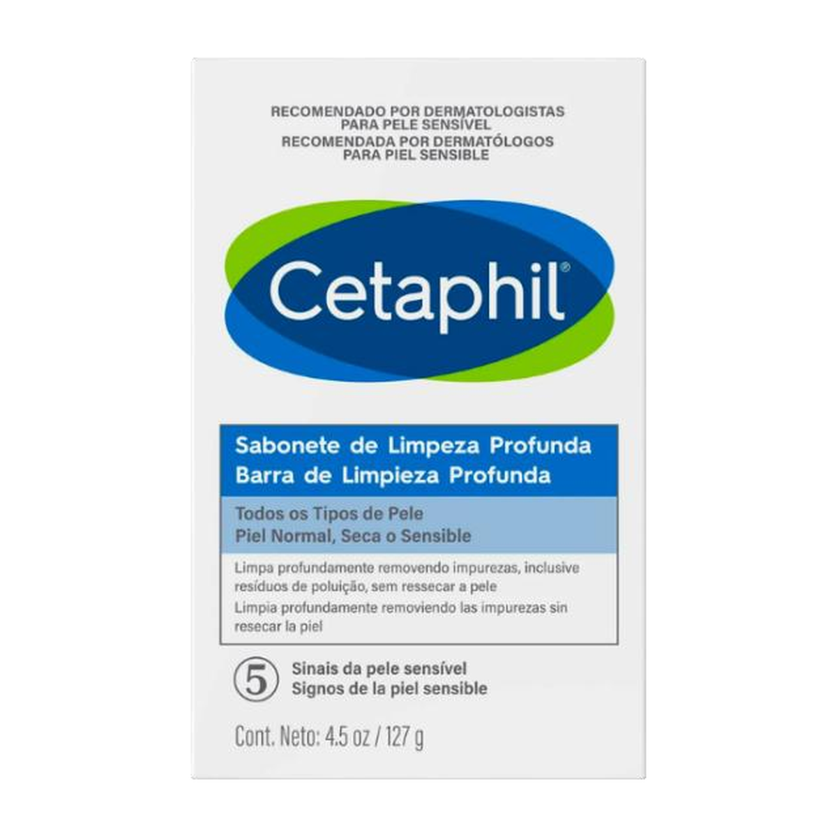 CETAPHIL barra dermolimpiadora de limpieza suave 127 g