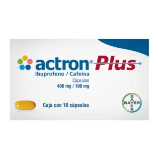 Actron PLUS 400/100 mg 10 cápsulas | Ibuprofeno + Cafeína