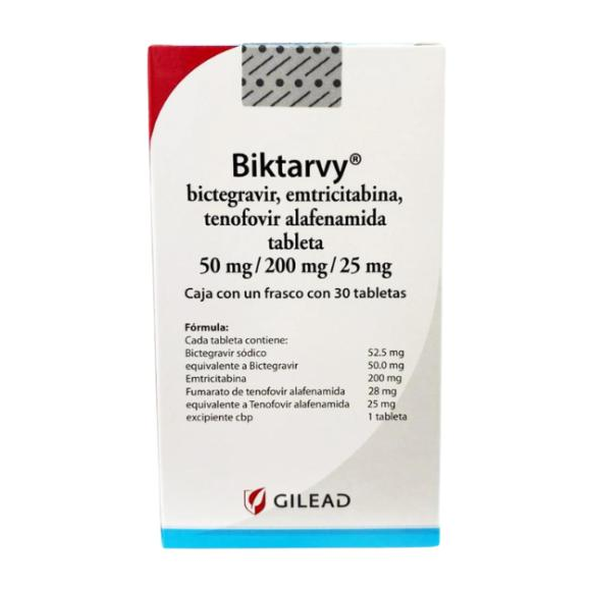 BIKTARVY® 50 mg/200 mg/25 mg 30 Tabletas | Bictegravir + Emtricitabina + Tenofovir Alafenamida
