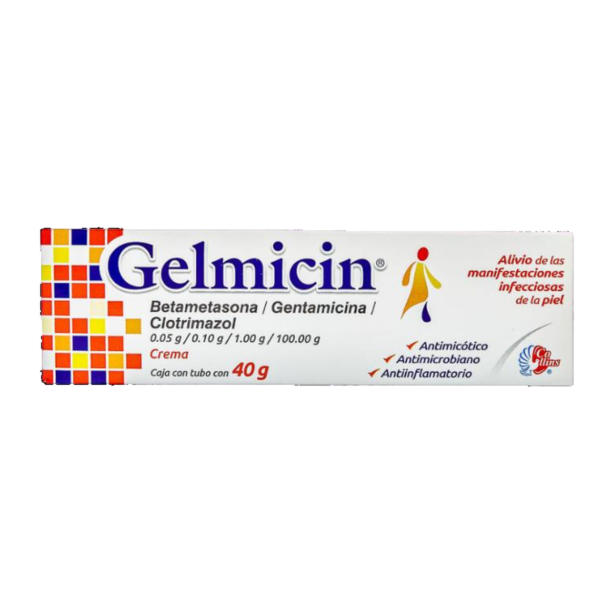 GELMICIN 0.05%/1%/0.1% crema 40 g | Betametasona + Clotrimazol + Gentamicina