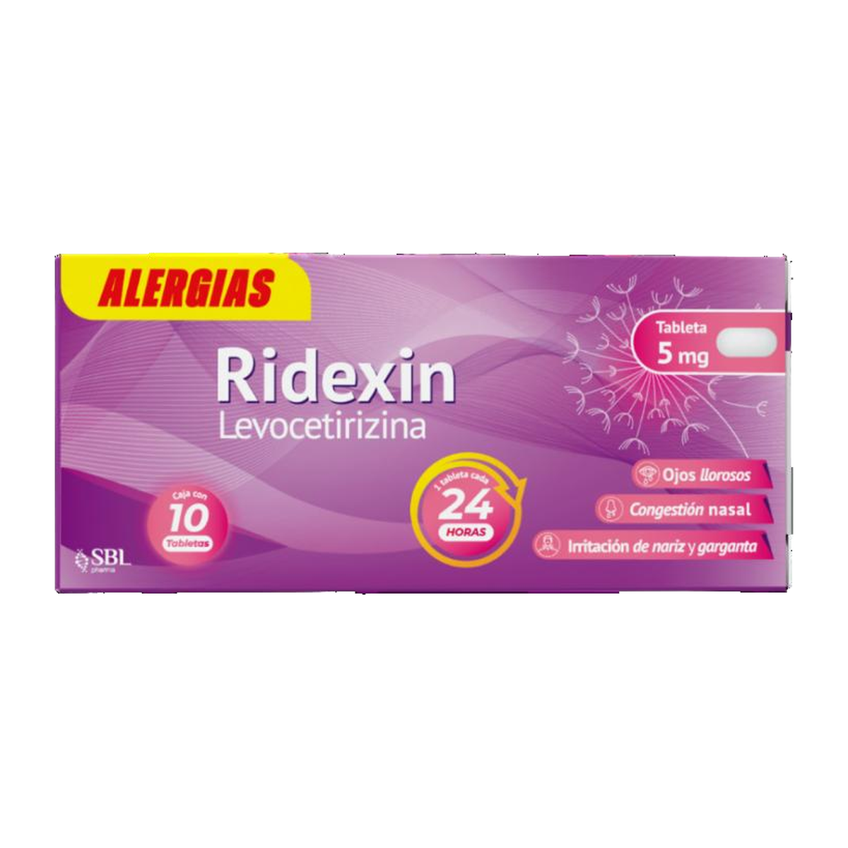 RIDEXIN 5 mg 10 tabletas | Levocetirizina