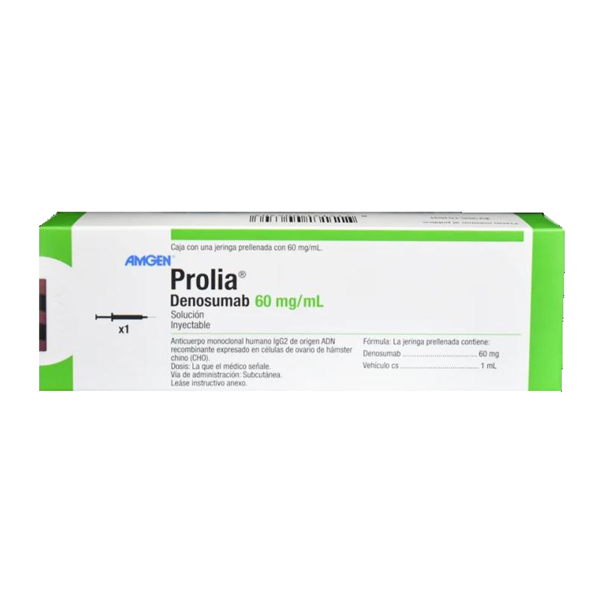 Prolia 60 mg/1 mL | Denosumab | Jeringa prellenada | Amgen