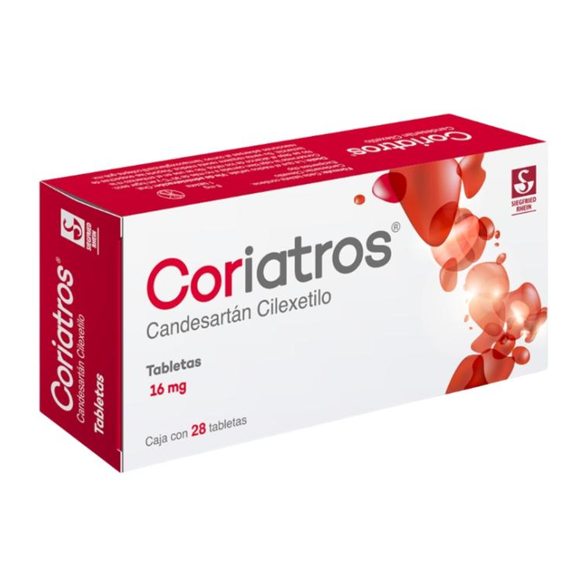 Coriatros 16 mg 28 tabletas | Candesartán cilexetilo