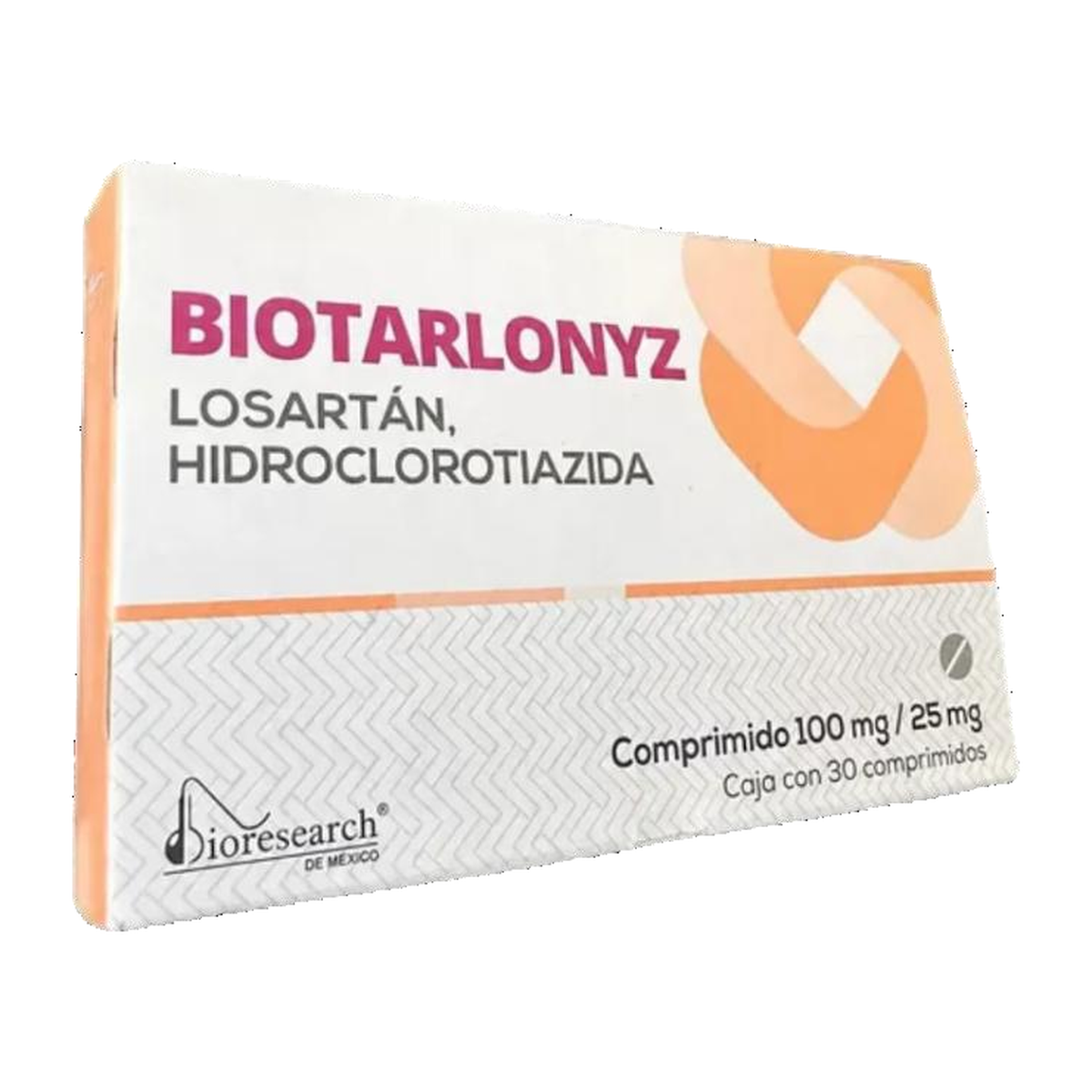 BIOTARLONYZ 100 mg/25 mg 30 tabletas | Losartán + Hidroclorotiazida