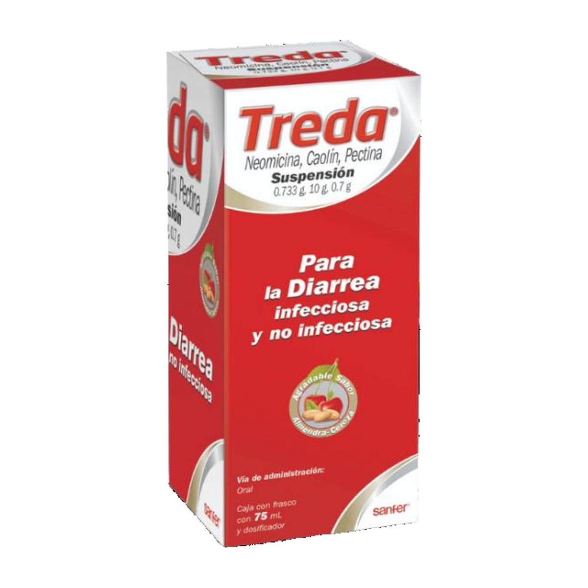 TREDA 0.733 g/10 g/0.7 g por 100 mL suspensión 75 mL | Neomicina + Caolín + Pectina