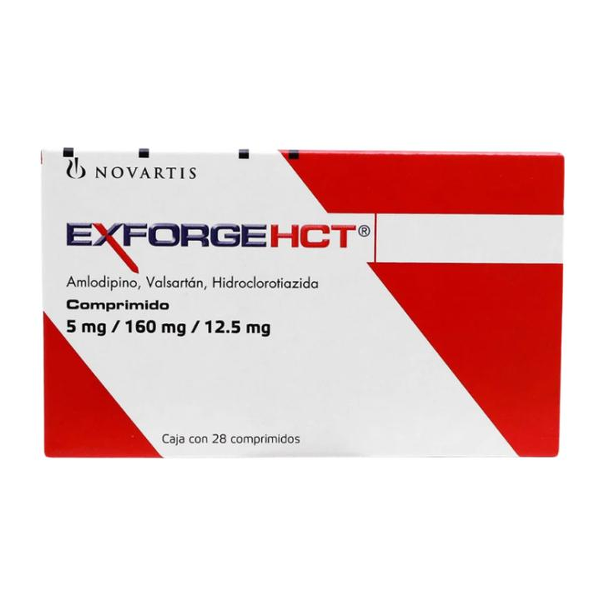 Exforge HCT 5 mg/160 mg/12.5 mg 28 comprimidos | Amlodipino + Valsartán + Hidroclorotiazida