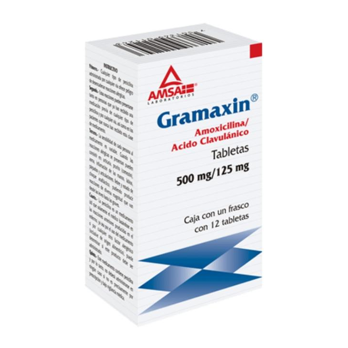 GRAMAXIN 500 mg/125 mg 12 tabletas | Amoxicilina + Ácido clavulánico