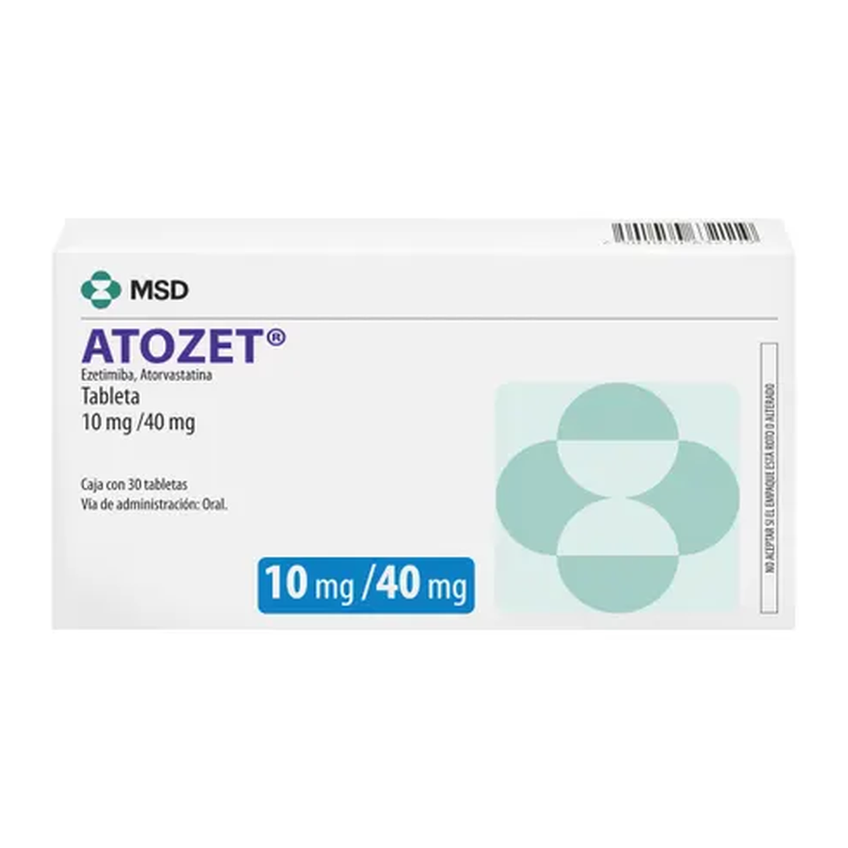 Atozet 10/40 mg 30 tabletas | Ezetimiba + Atorvastatina