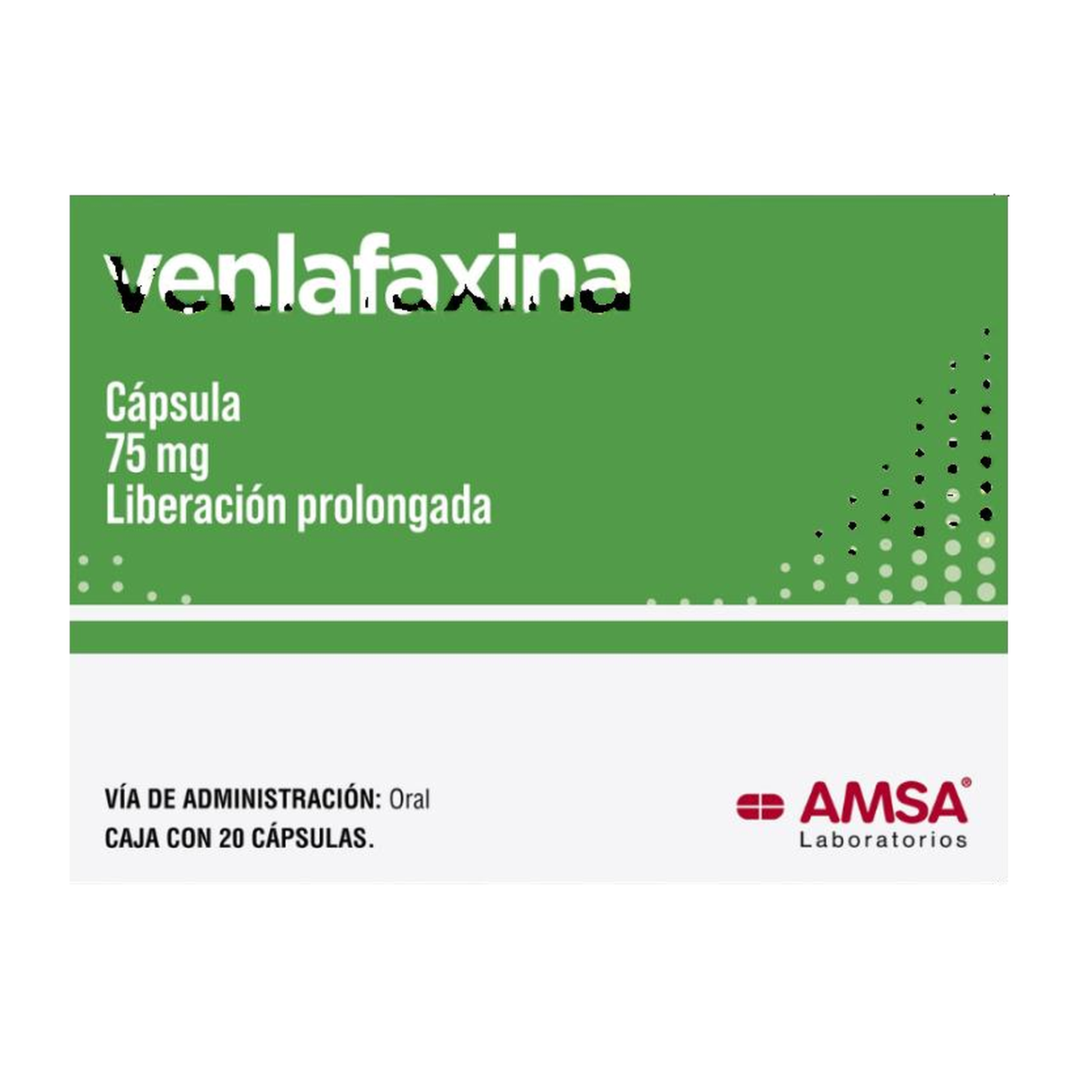 Venlafaxina 75 mg 20 cápsulas de liberación prolongada